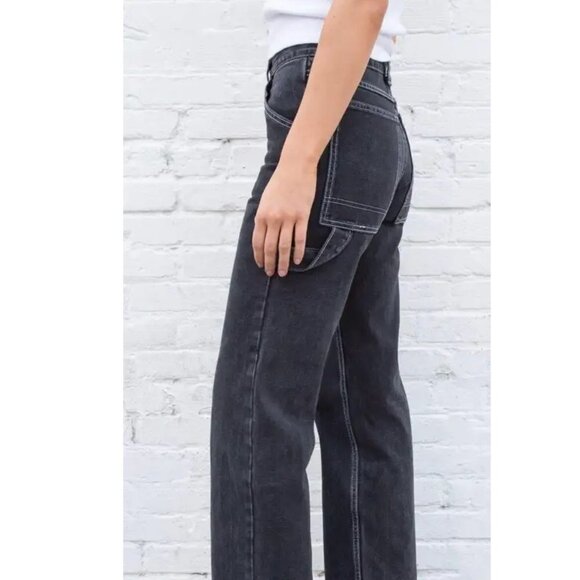 J Galt Brandy Melville Small Womens black Crispina jeans wide leg 90s y2k - Picture 9 of 10